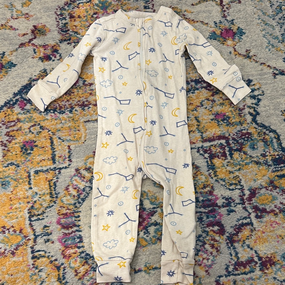 Old Navy Cream Baby Sleeper with Celestial Print